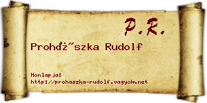 Prohászka Rudolf névjegykártya