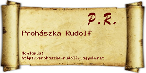 Prohászka Rudolf névjegykártya