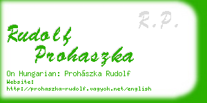 rudolf prohaszka business card